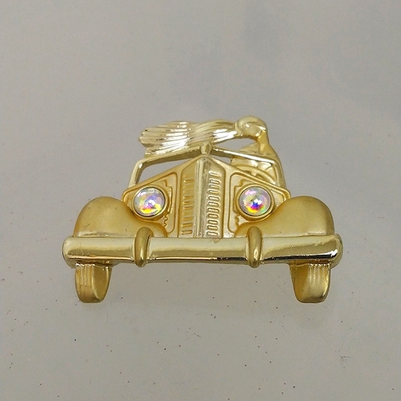 AJC Vintage Gold Tone Convertible Car Brooch - Picture 2 of 7